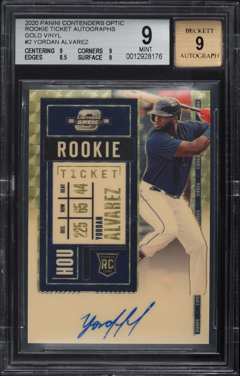 2020 Panini Contenders Optic Gold Vinyl Yordan Alvarez ROOKIE AUTO