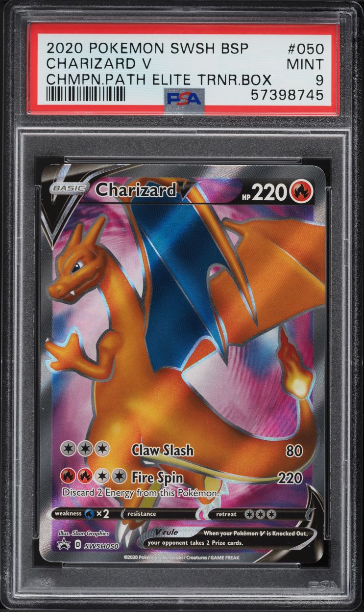 2020 Pokemon SWSH Champion's Path Elite Trainer Full Art Charizard V #50 PSA 9