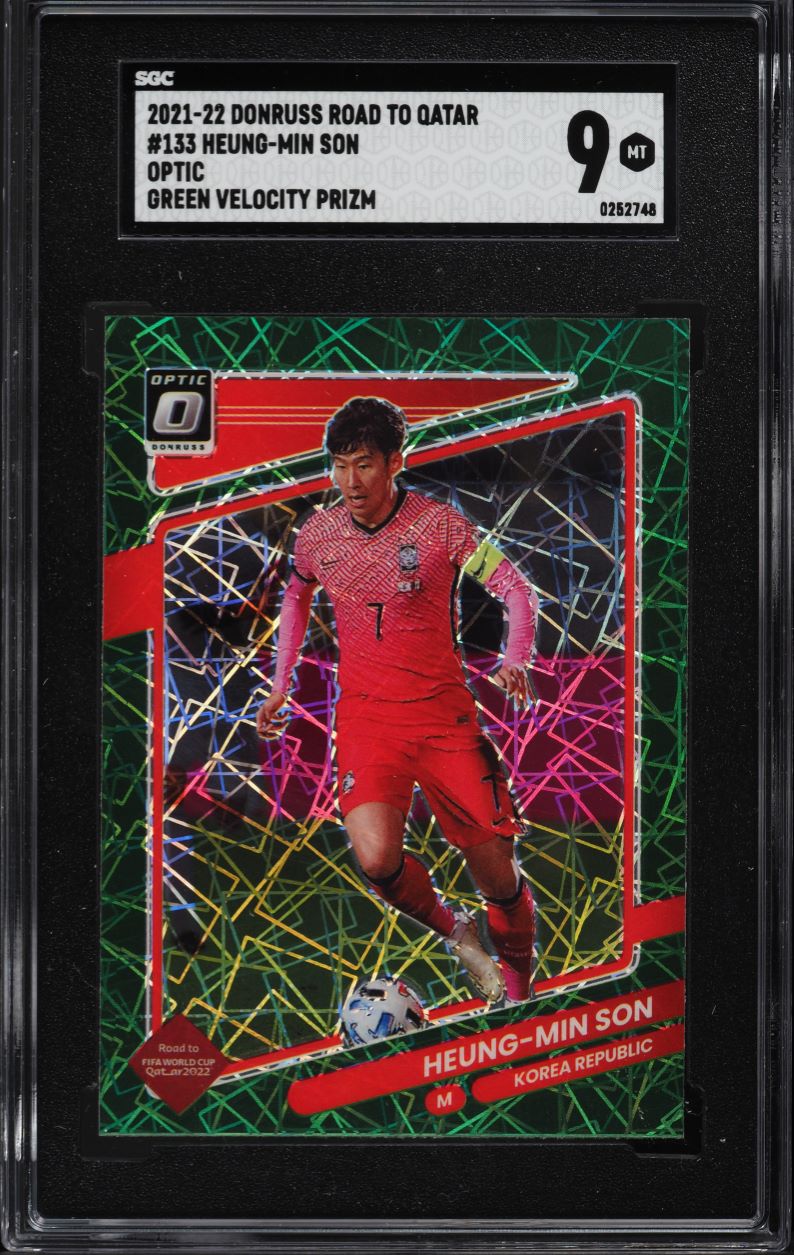 2021 Donruss Optic Road To Qatar Green Velocity Heung-Min Son #133 SGC 9 MINT