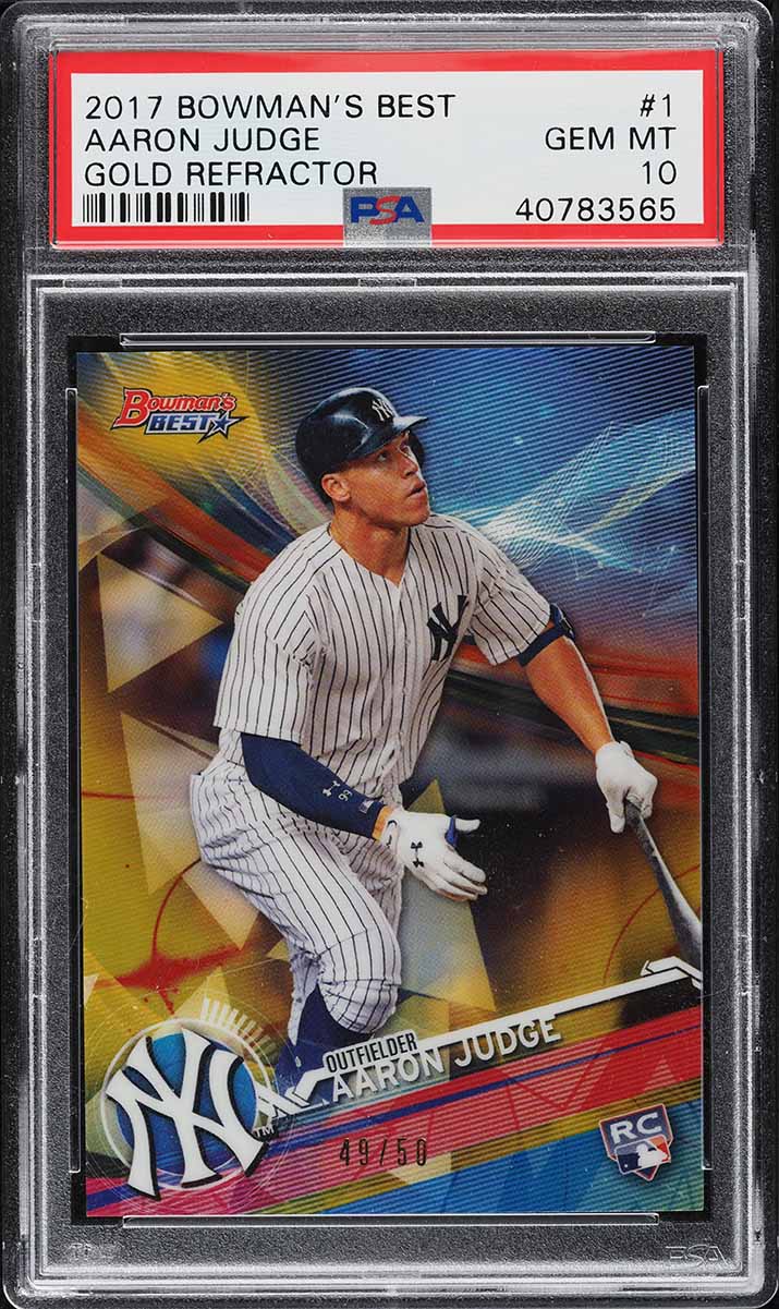 2017 Bowman's Best Gold Refractor Aaron Judge ROOKIE /50 #1 PSA 10 GEM MINT