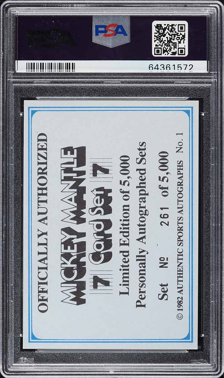 1982 ASA Mantle Story Header Card Mickey Mantle Story AUTO DNA 10 #1 PSA AUTH