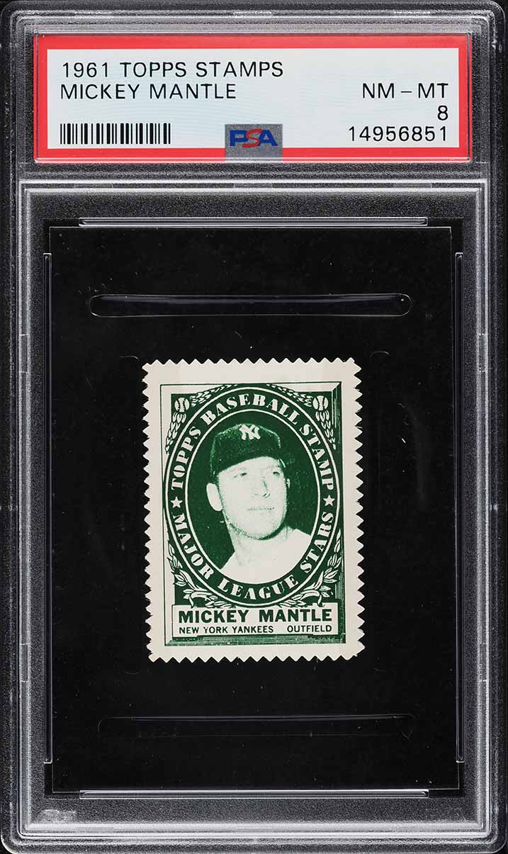1961 Topps Stamps Mickey Mantle PSA 8 NM-MT