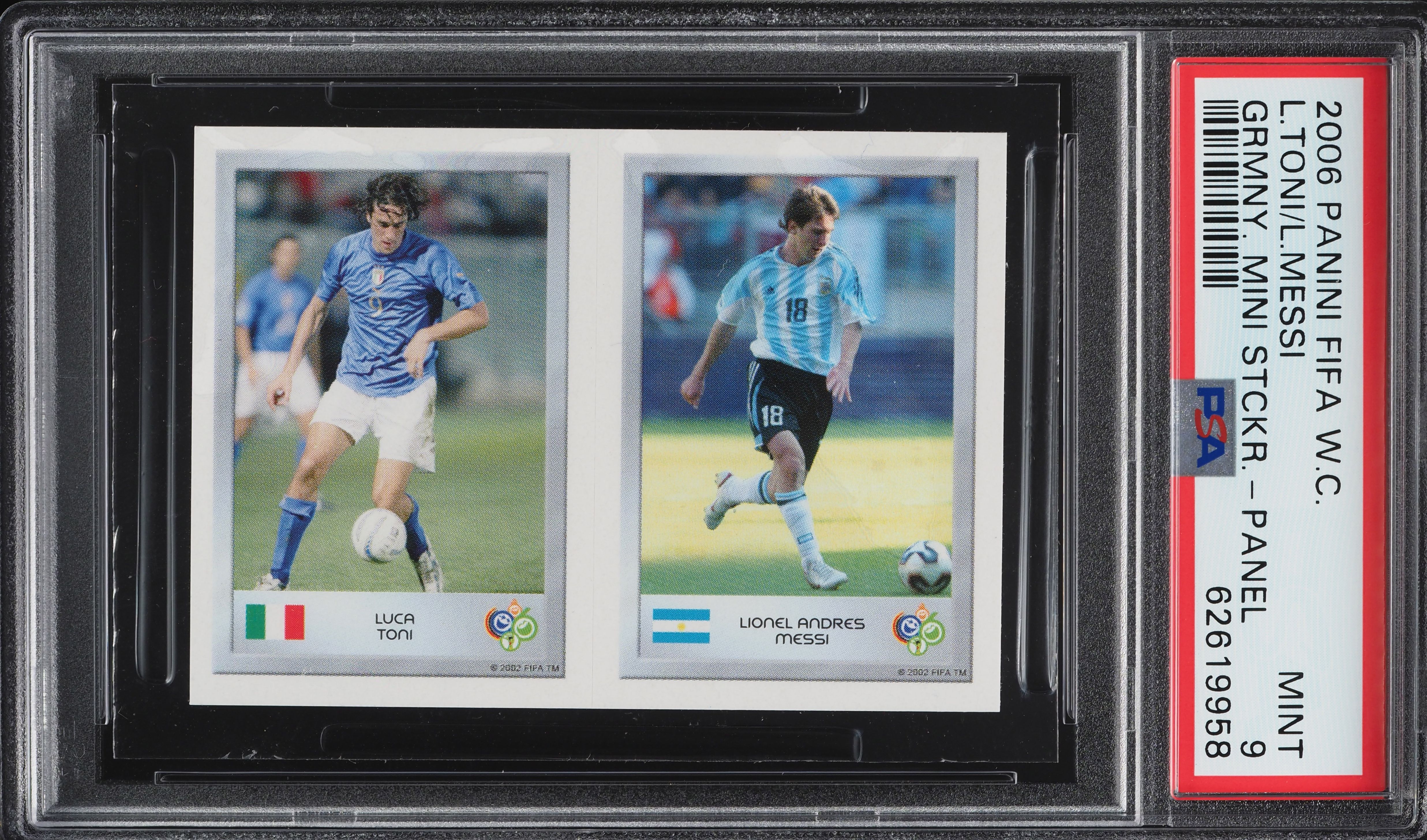 2006 Panini FIFA World Cup Germany Mini Sticker Luca Toni & Lionel