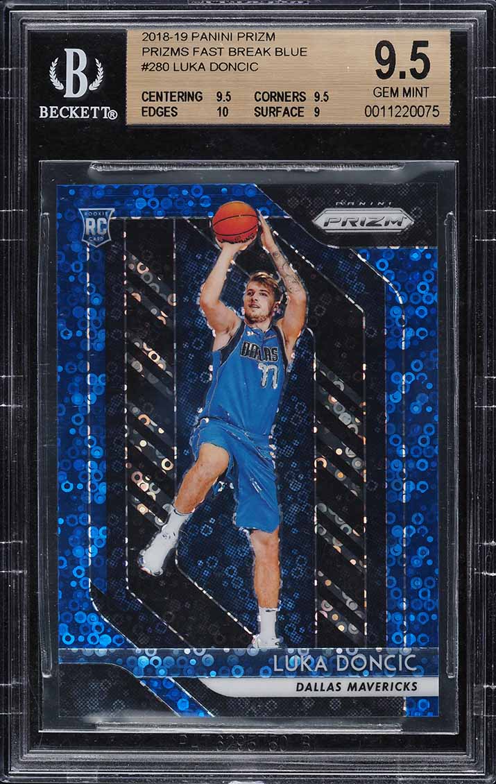 2018 Panini Prizm Fast Break Blue Luka Doncic ROOKIE /175 #280 BGS 9.5 GEM MINT