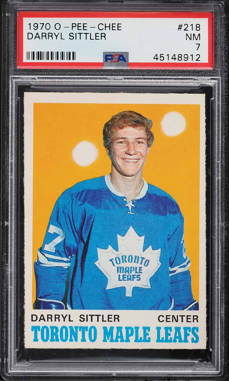 1970 O-Pee-Chee Hockey Darryl Sittler ROOKIE #218 PSA 7 NRMT