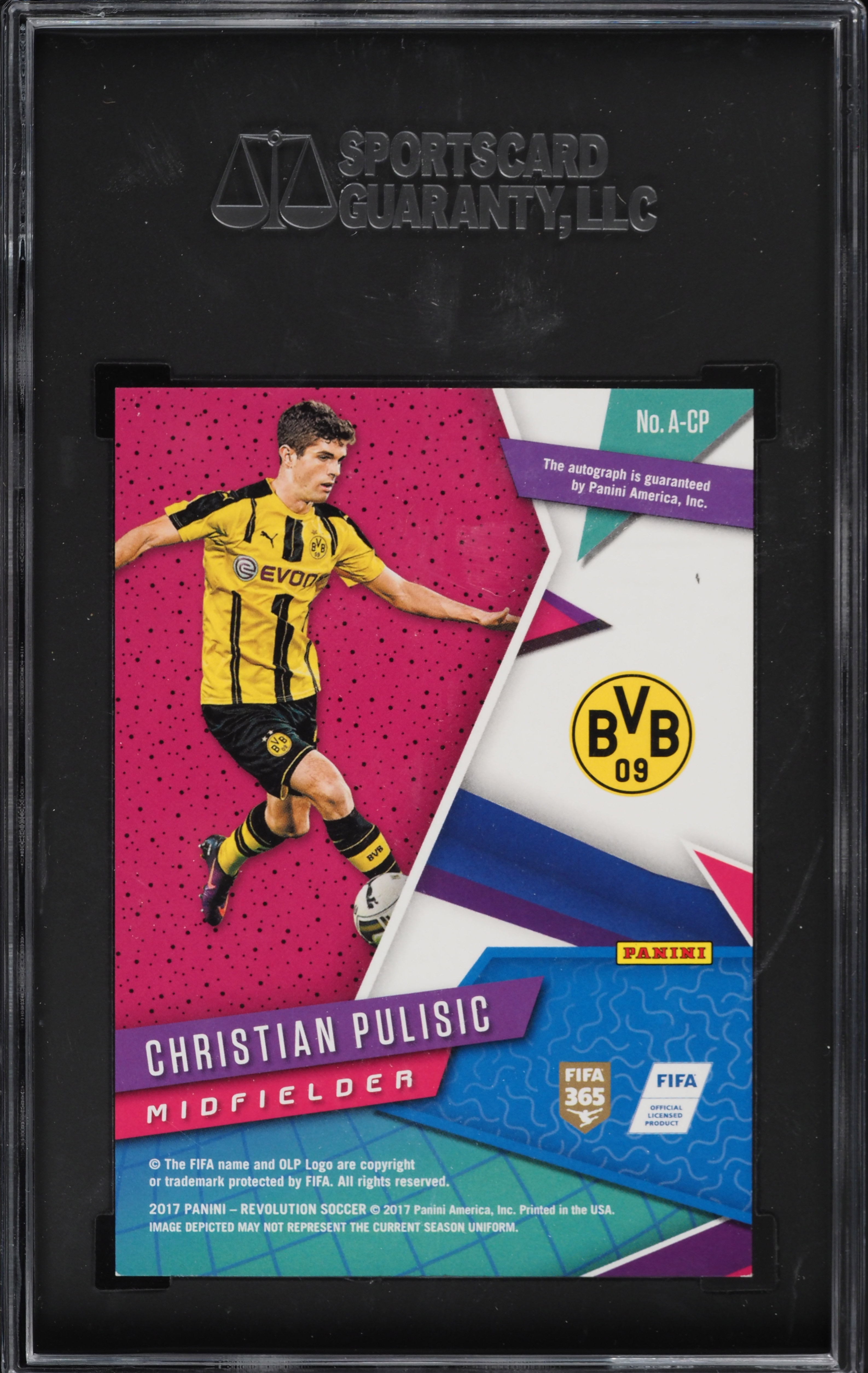 2017 Panini Revolution Christian Pulisic ROOKIE AUTO #A-CP SGC 8.5
