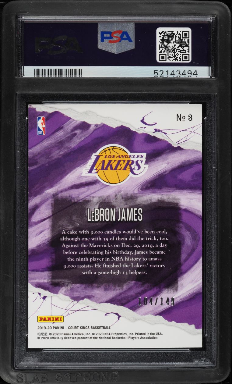 2019 Panini Court Kings Ruby LeBron James /149 #3 PSA 10 GEM MINT