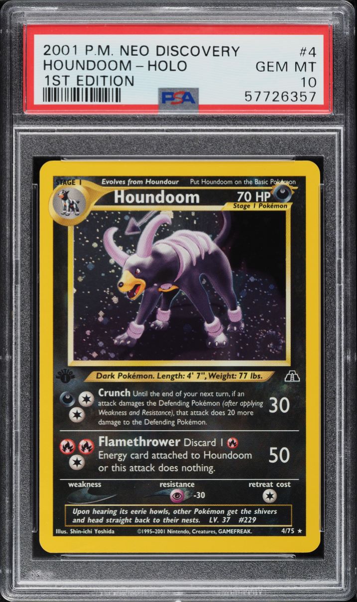 2001 Pokemon Neo Discovery 1st Edition Holo Houndoom #4 PSA 10 GEM MINT