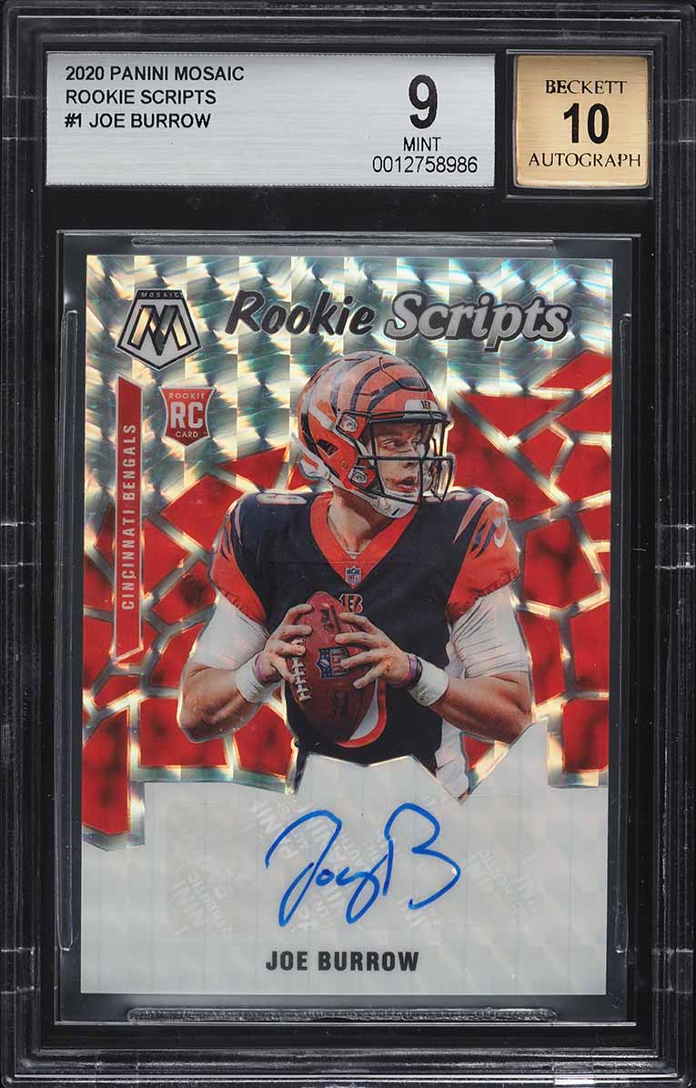 2020 Panini Mosaic Scripts Joe Burrow ROOKIE AUTO #RS1 BGS 9 MINT