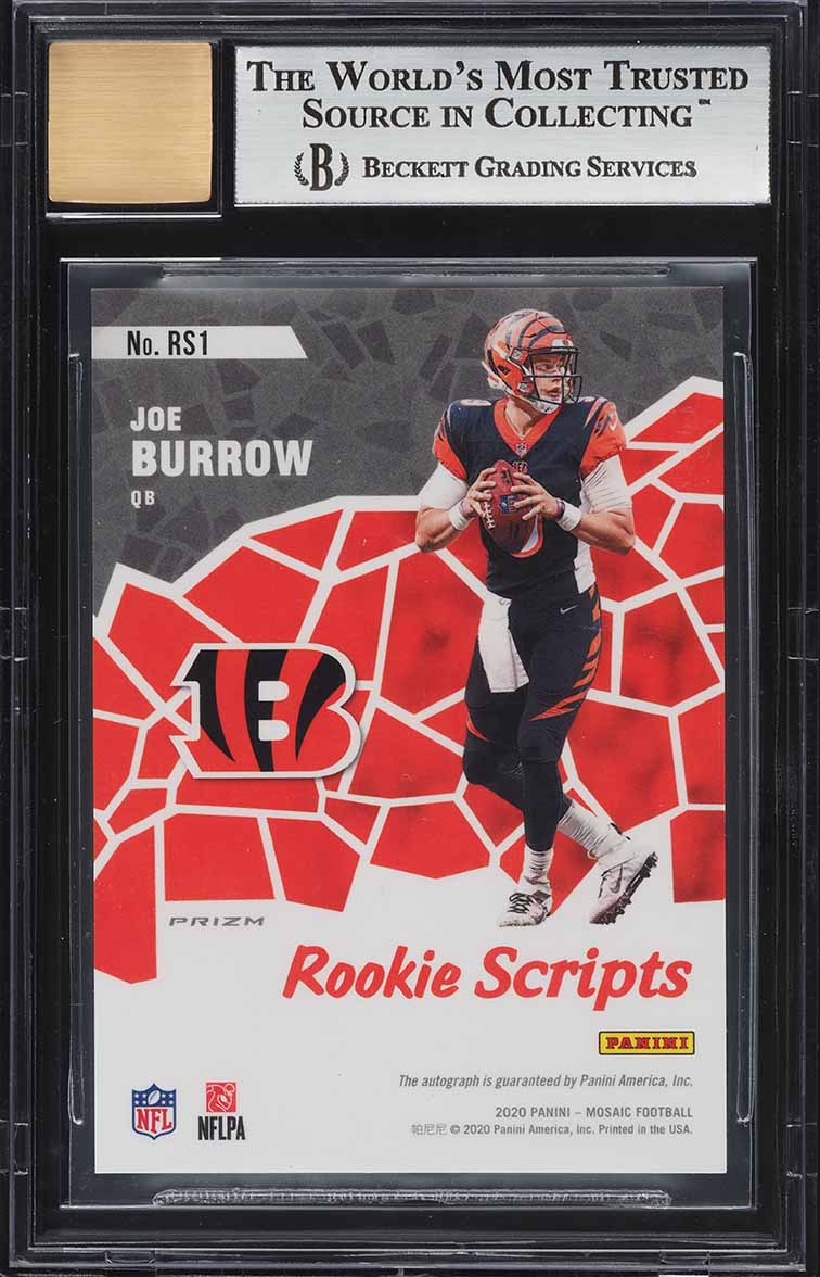2020 Panini Mosaic Scripts Joe Burrow ROOKIE AUTO #RS1 BGS 9 MINT