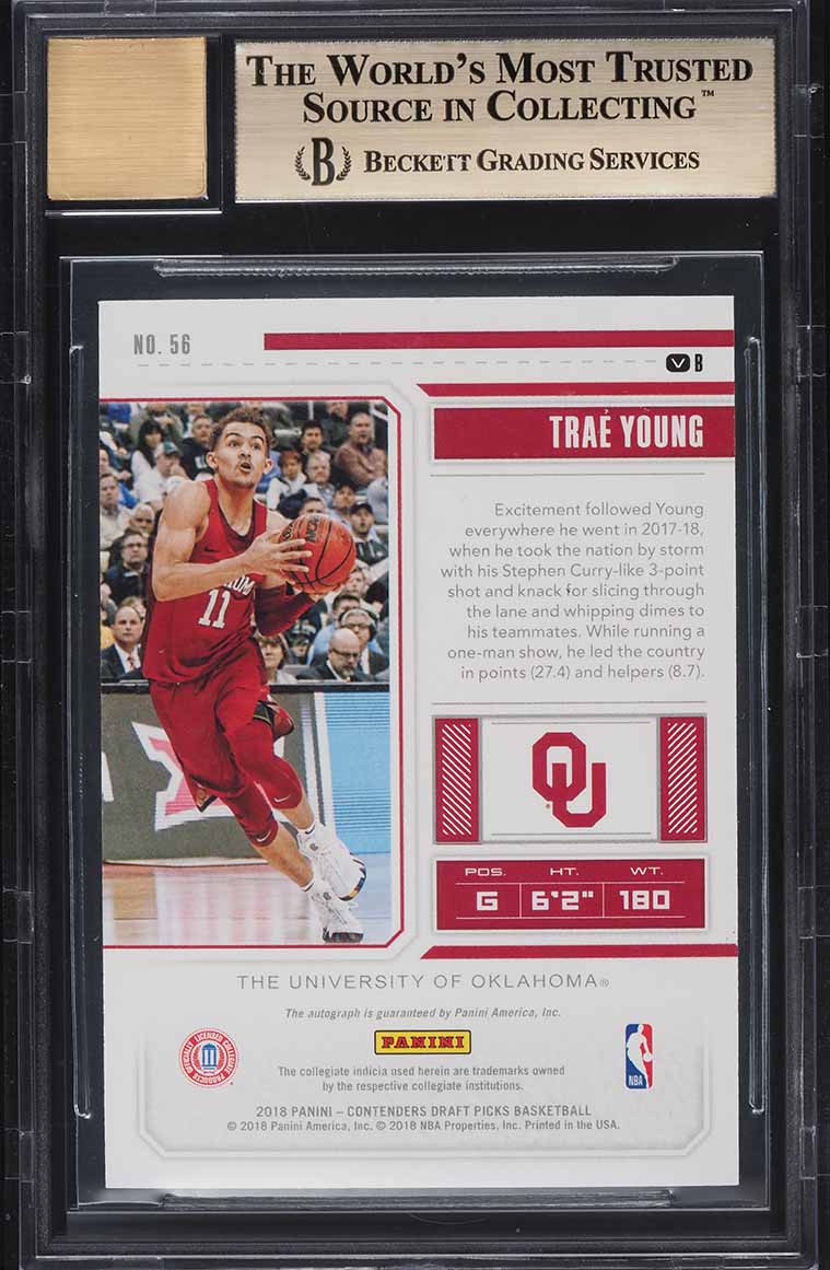 2018 Panini Contenders Draft Signature Variations Trae Young ROOKIE AUTO BGS 9.5