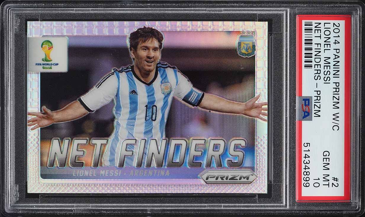 2014 Panini Prizm World Cup Net Finders Silver Lionel Messi #2 PSA 10 GEM MINT