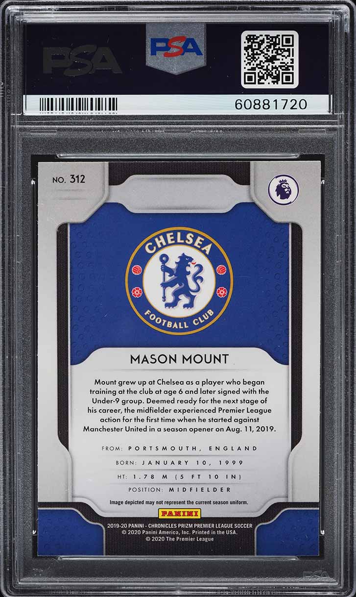 2019 Panini Chronicles Prizm Update Mason Mount ROOKIE #312 PSA 9 MINT