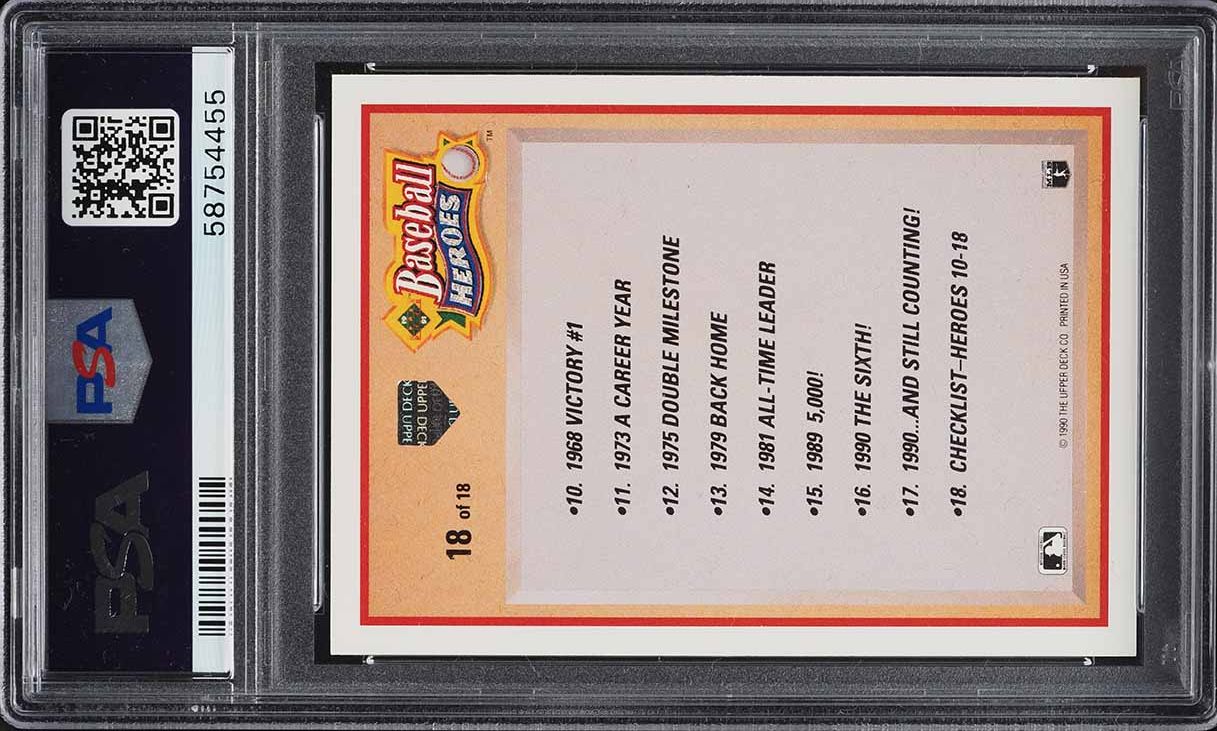 1991 Upper Deck Heroes Nolan Ryan #18 PSA 10 GEM MINT