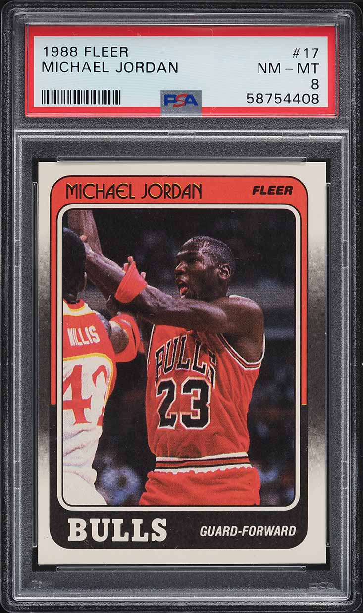 1988 Fleer Basketball Michael Jordan #17 PSA 8 NM-MT