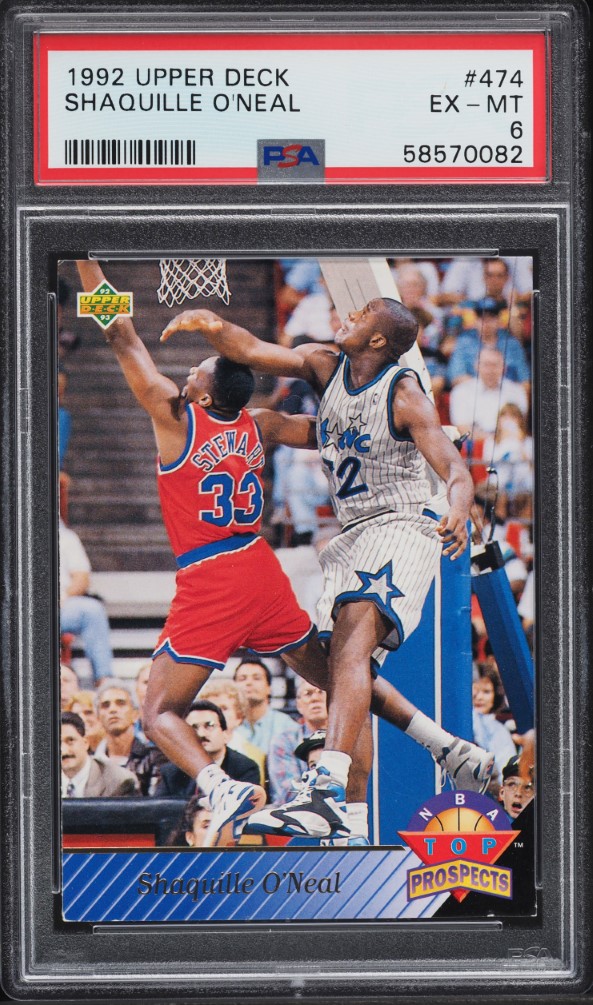 1992 Upper Deck Basketball Shaquille O'Neal ROOKIE #474 PSA 6 EXMT