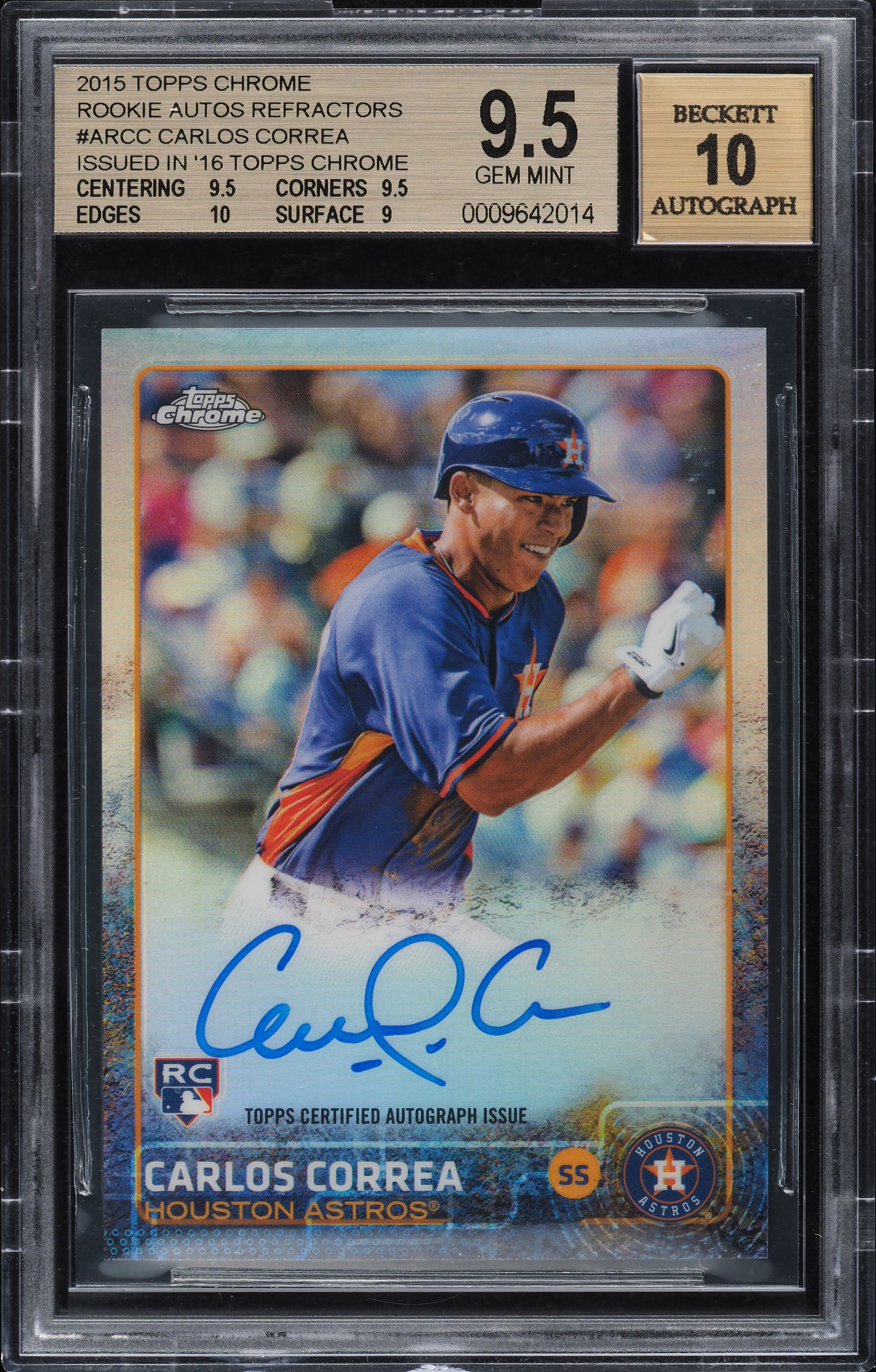 2015 Topps Chrome Refractor Carlos Correa ROOKIE AUTO /499 #AR-CC