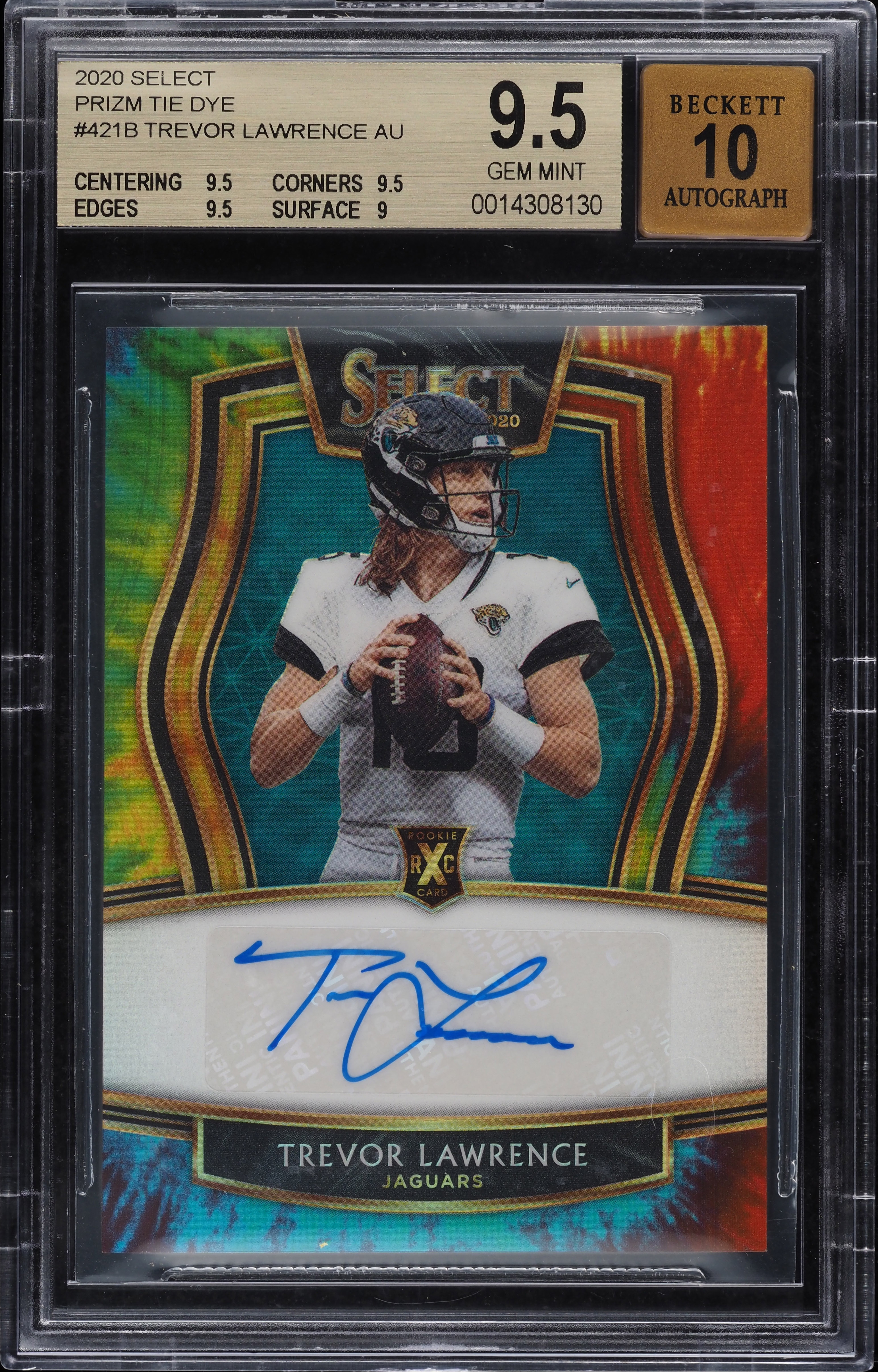2020 Select '21 XRC Tie-Dye Prizm Trevor Lawrence ROOKIE AUTO /25
