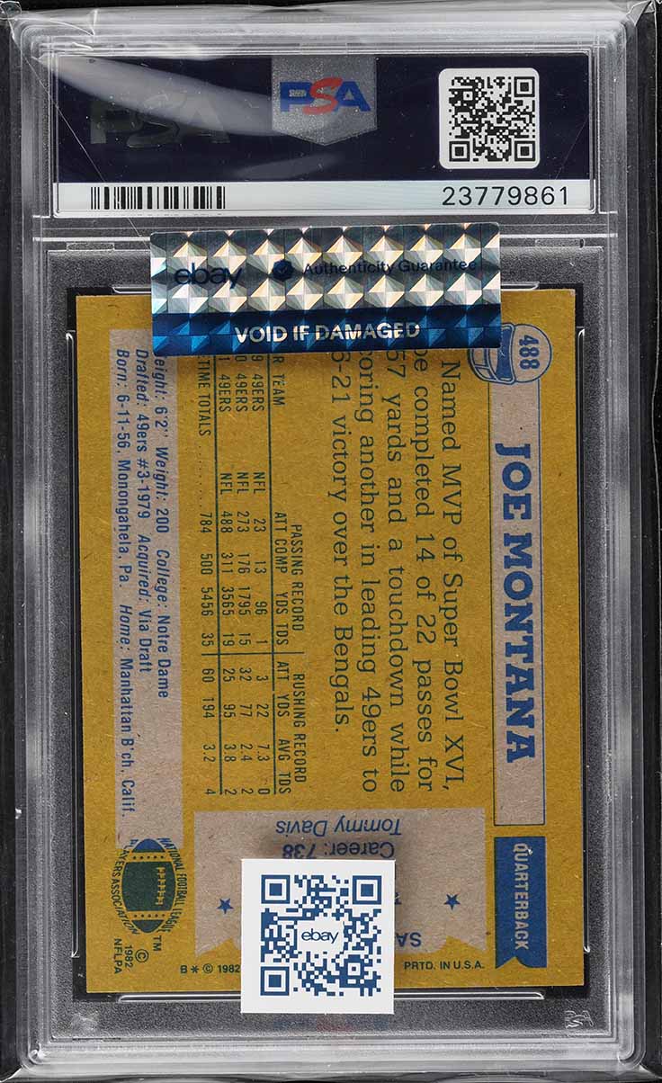 1982 Topps Football Joe Montana ALL-PRO #488 PSA 10 GEM MINT