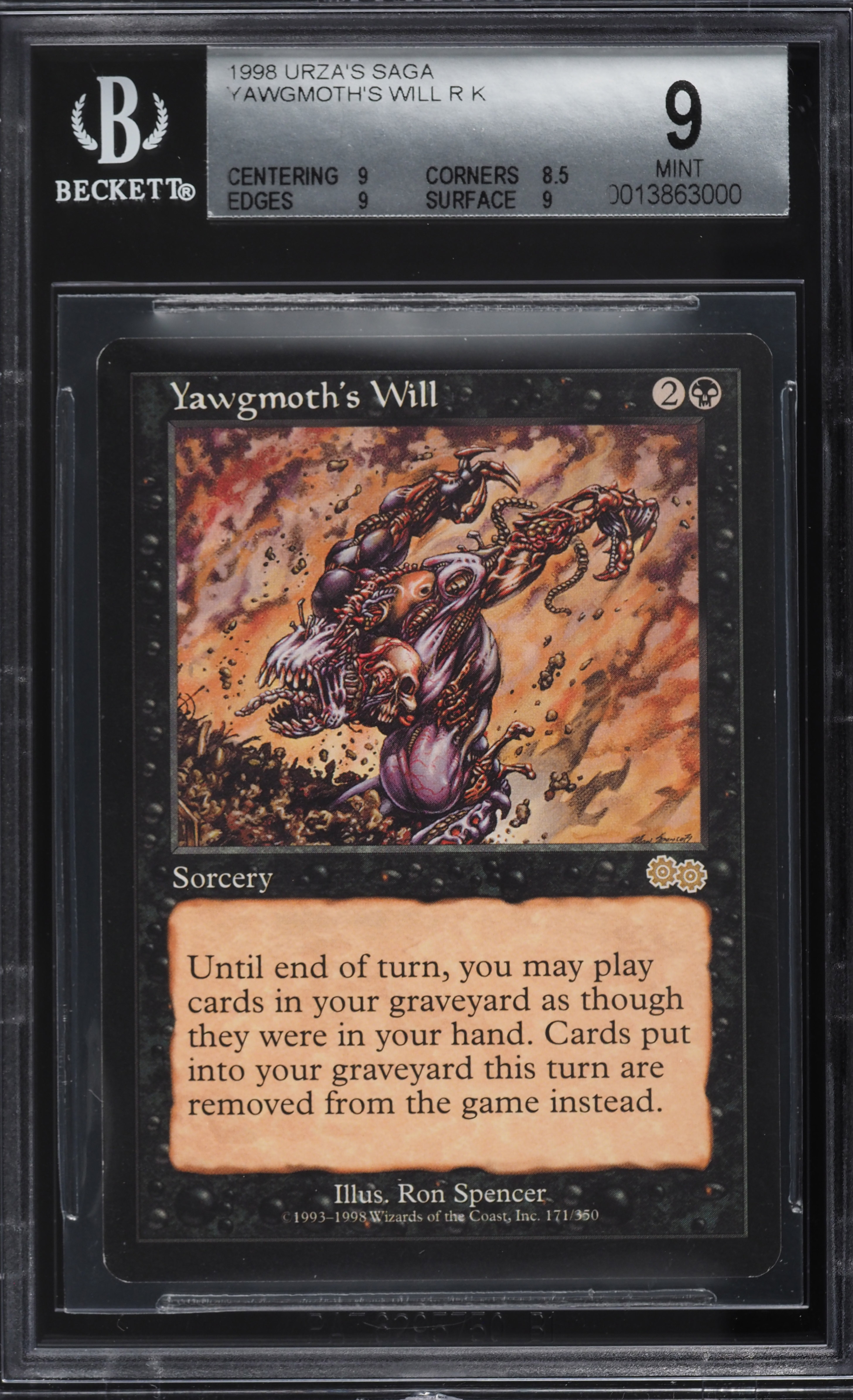 1998 Magic The Gathering MTG Urza's Saga Yawgmoth's Will R K #171