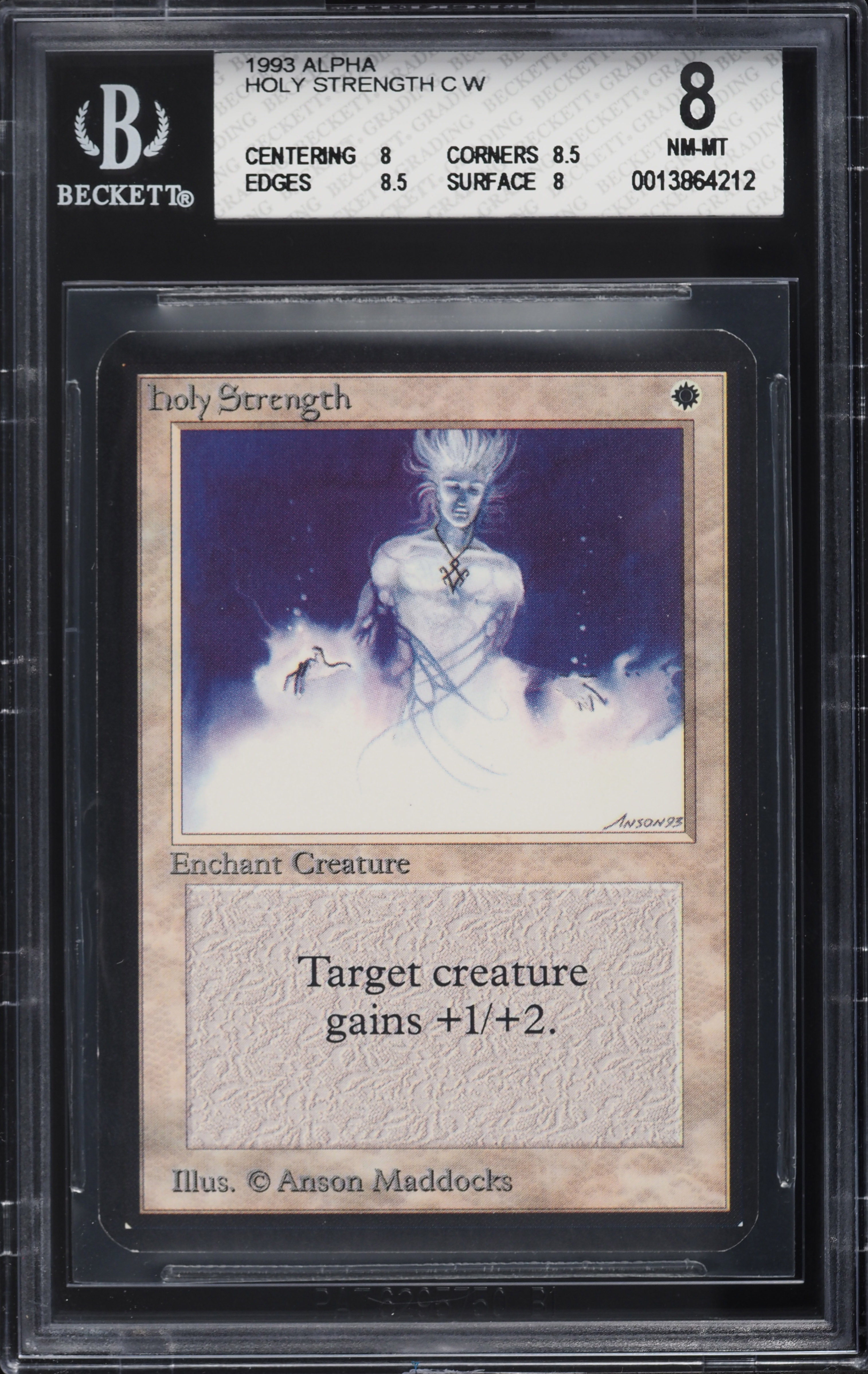1993 Magic The Gathering MTG Alpha Holy Strength C W BGS 8 NM-MT