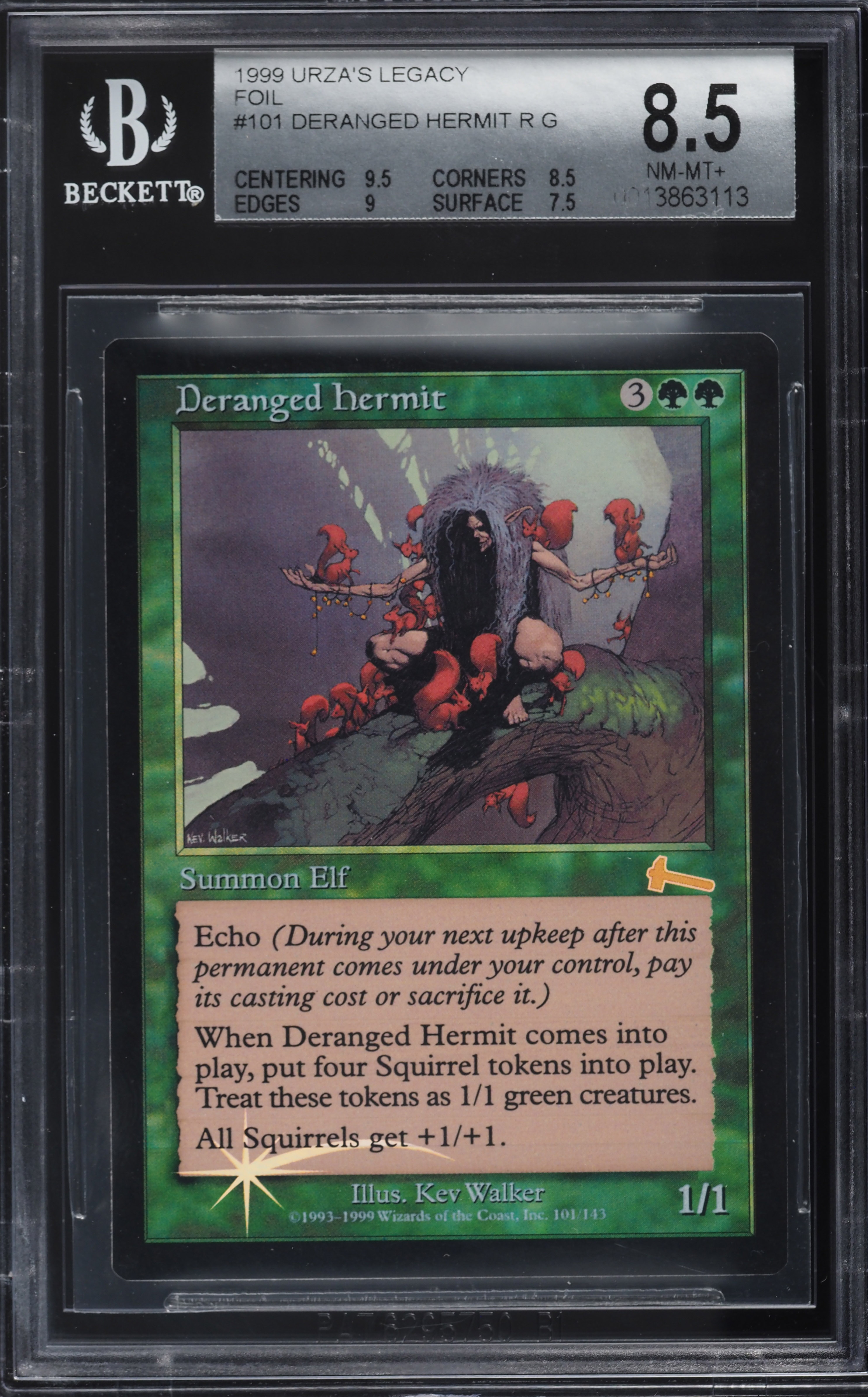 1999 Magic The Gathering MTG Urza's Legacy Foil Deranged Hermit