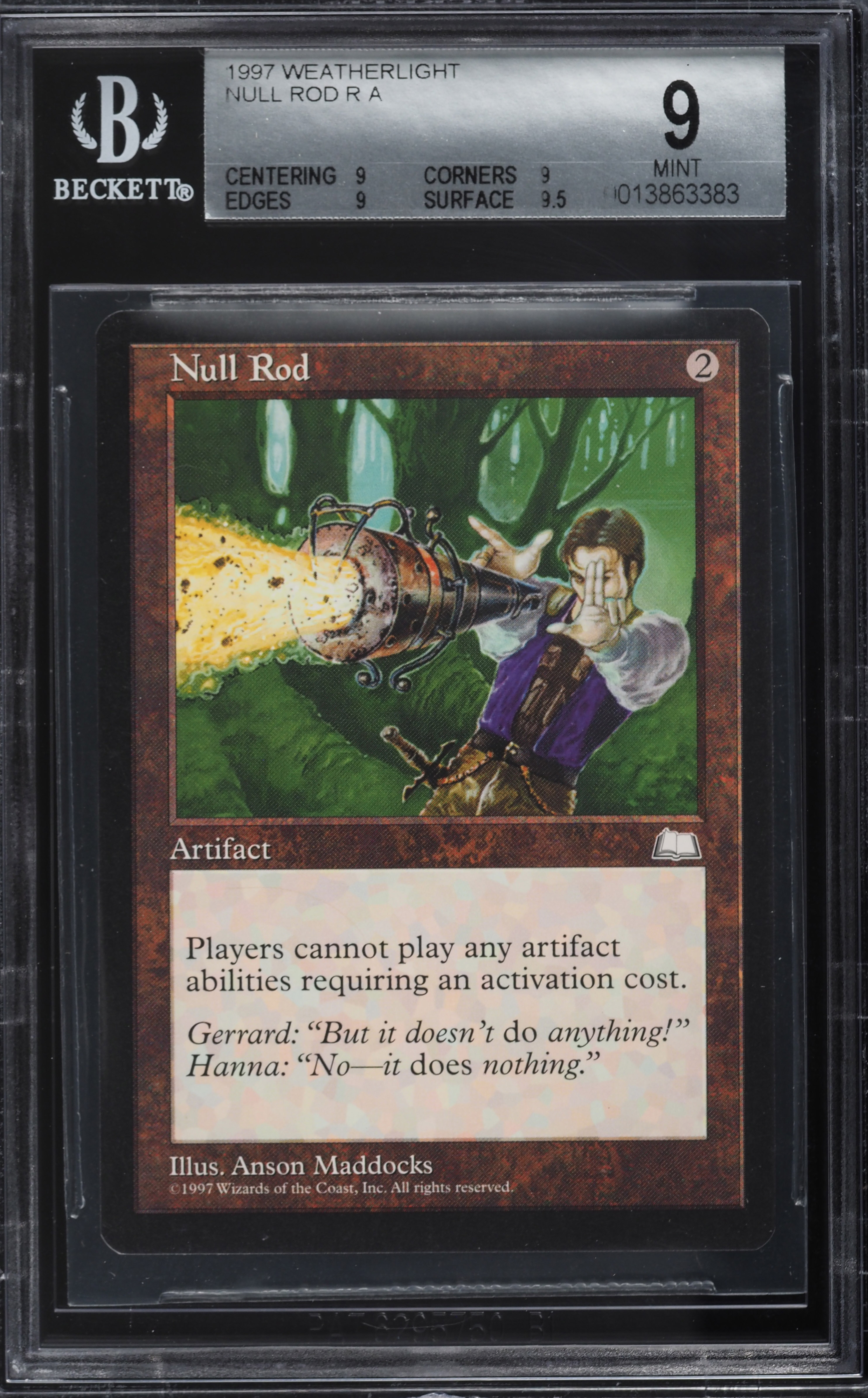 1997 Magic The Gathering MTG Weatherlight Null Rod R A BGS 9 MINT