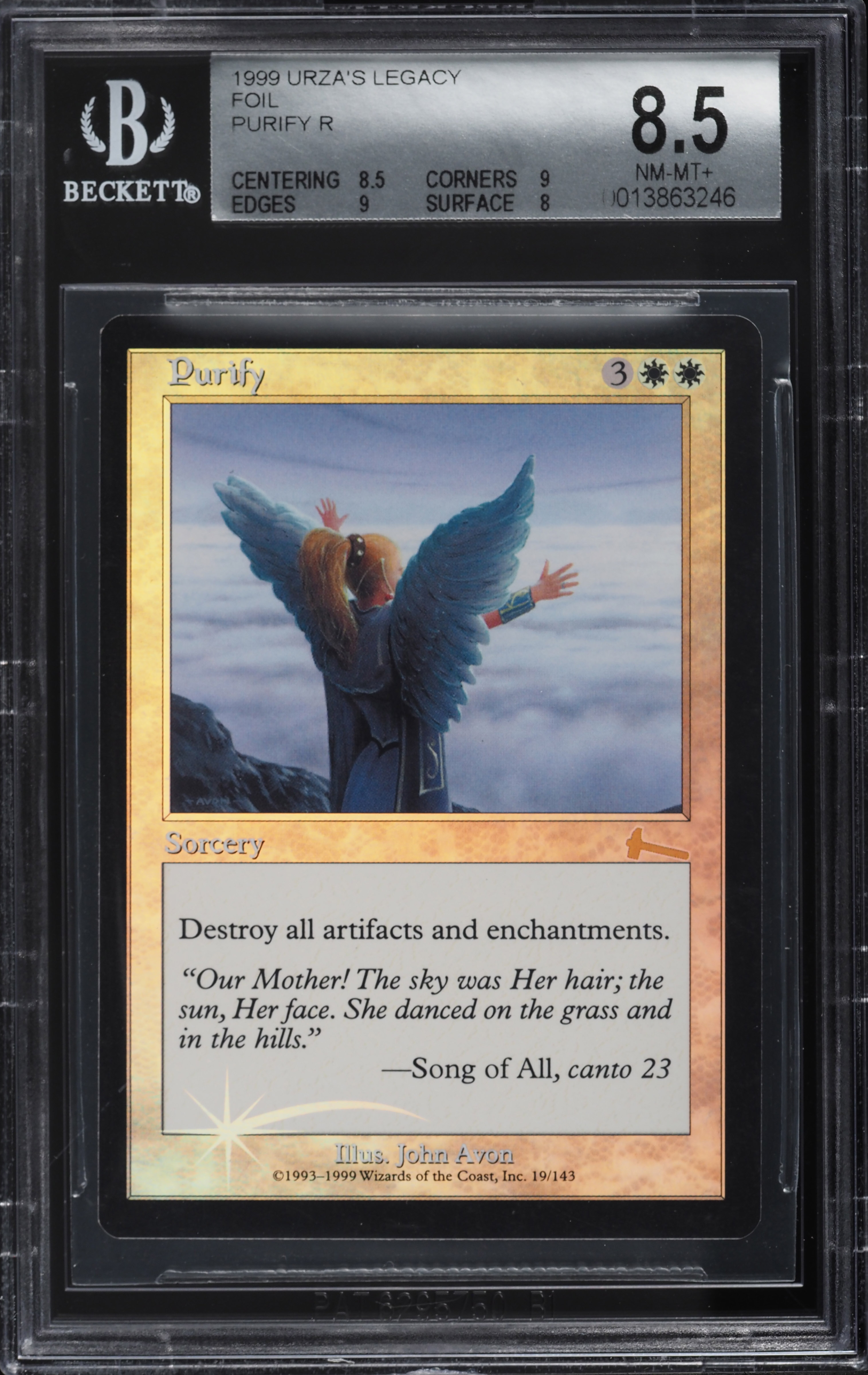 1999 Magic The Gathering MTG Urza's Legacy Foil Purify R BGS 8.5