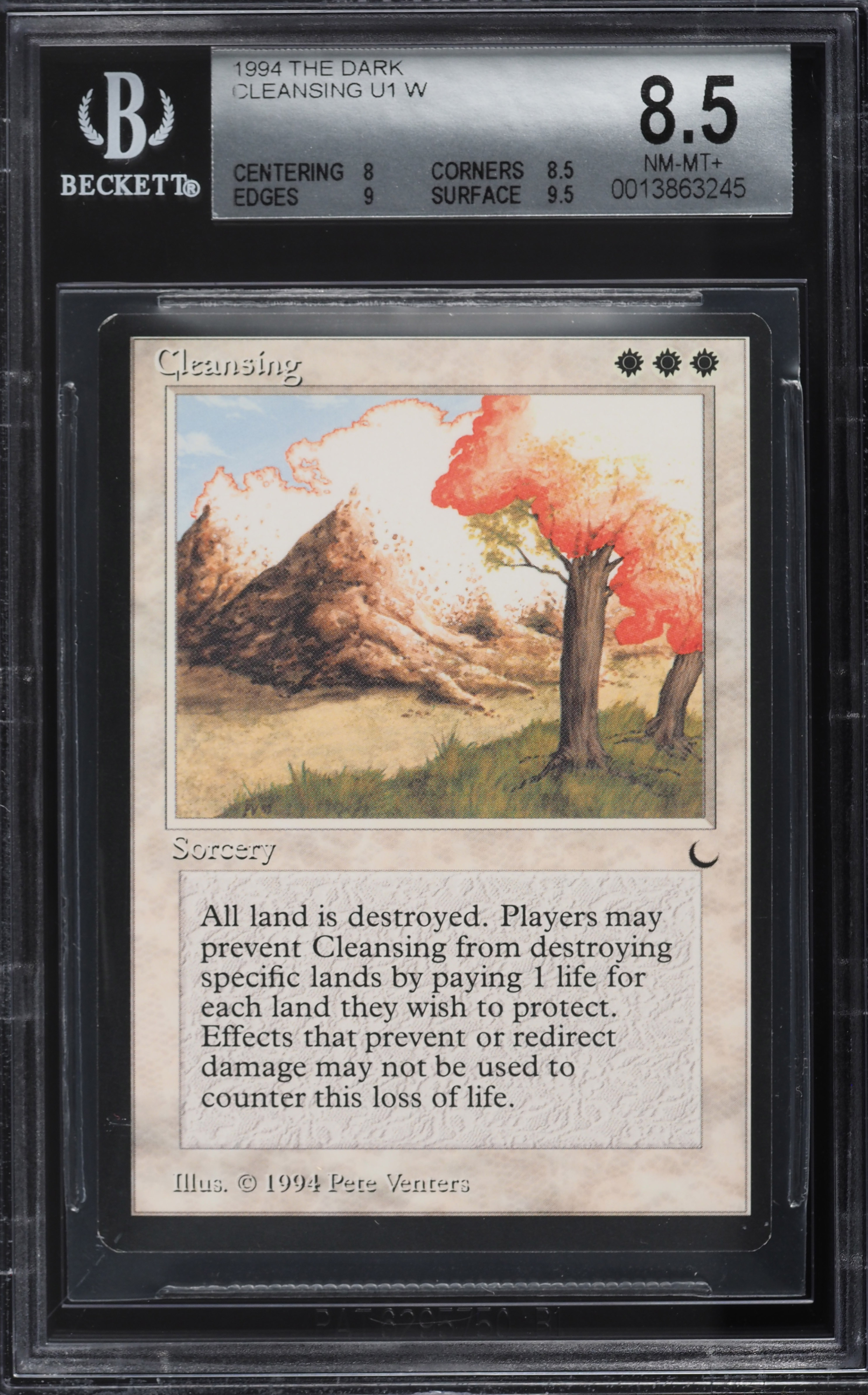 1994 Magic The Gathering MTG The Dark Cleansing U1 W BGS 8.5 NM