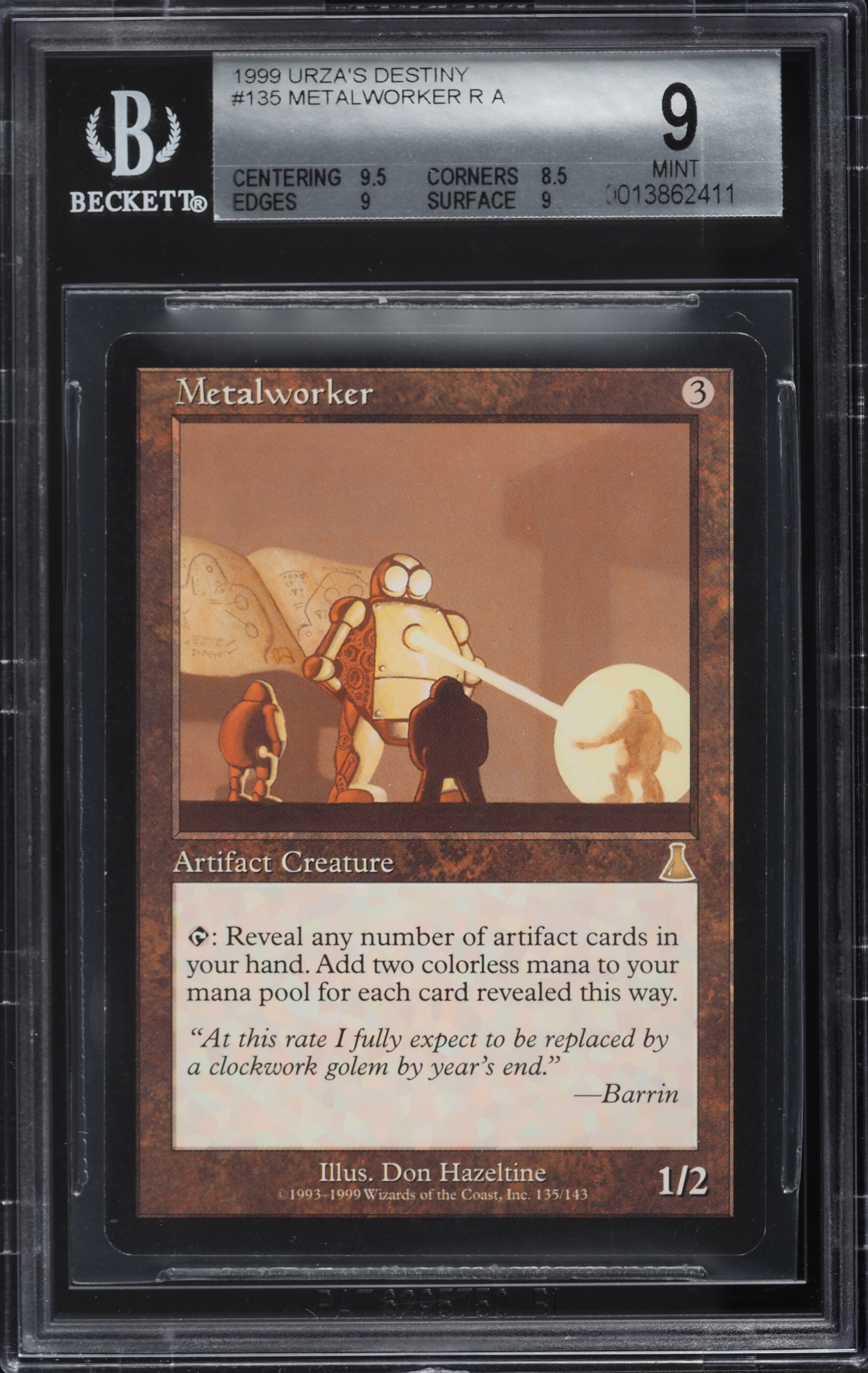 1999 Magic The Gathering MTG Urza's Destiny Metalworker R A BGS 9