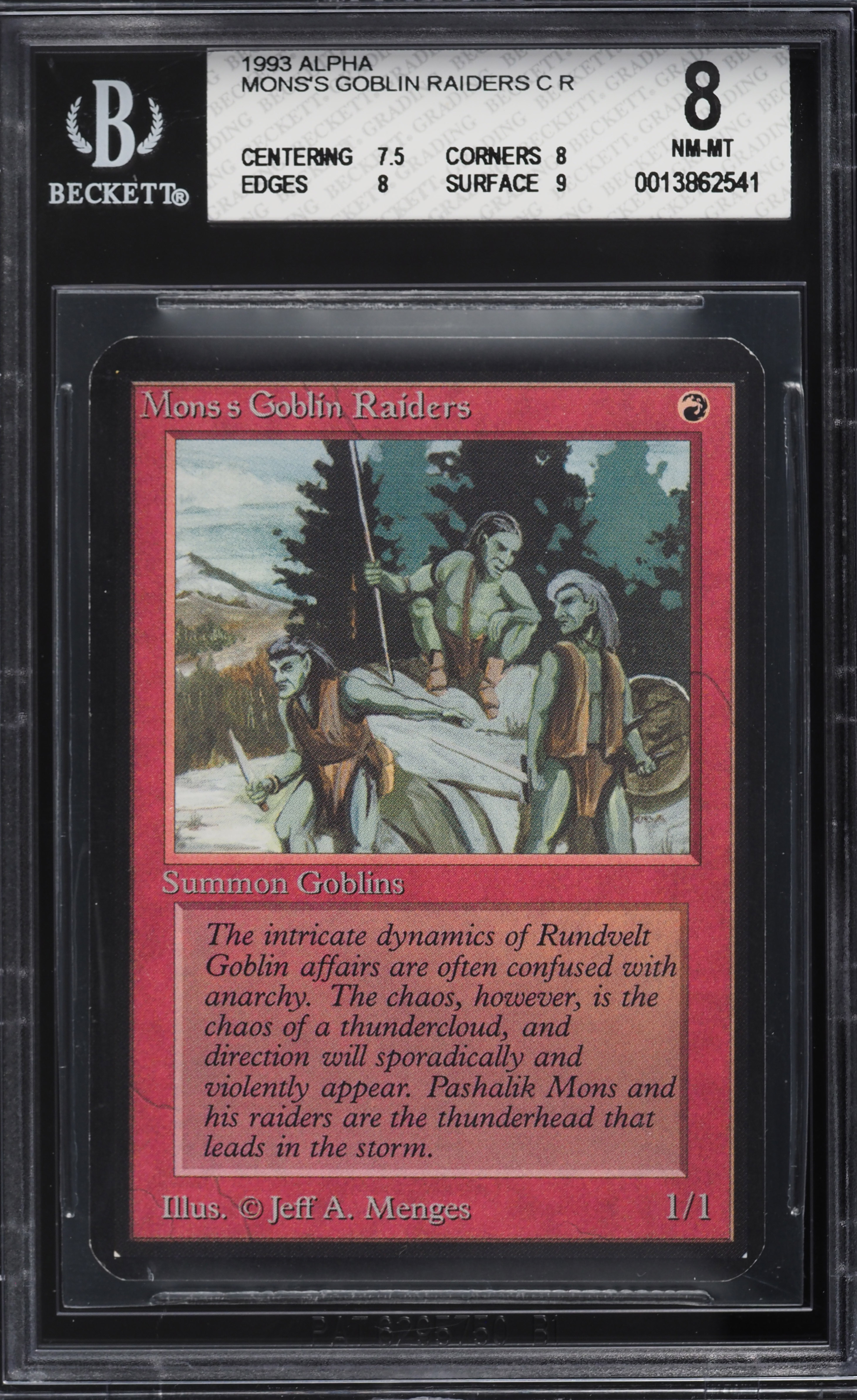 1993 Magic The Gathering MTG Alpha Mons's Goblin Raiders C R BGS 8