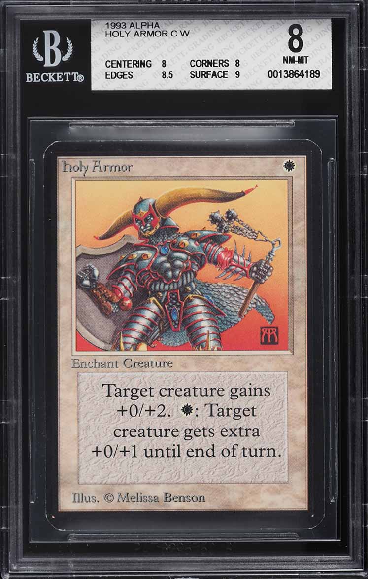 1993 Magic The Gathering MTG Alpha Holy Armor C W BGS 8 NM-MT