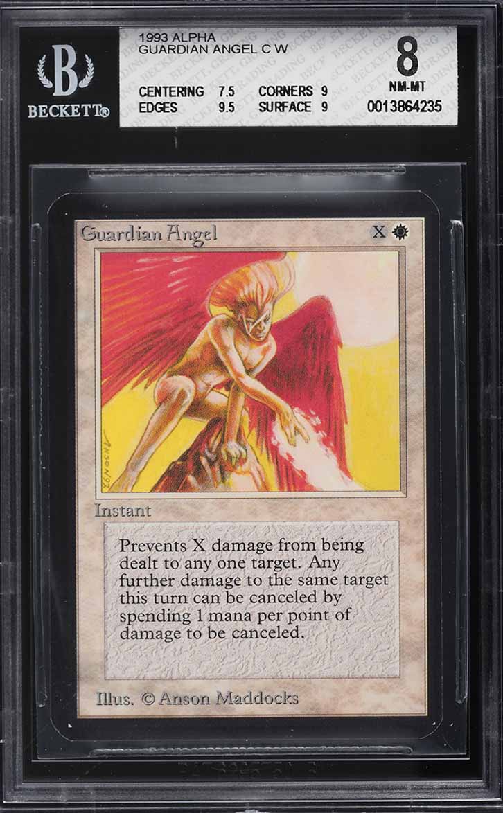 1993 Magic The Gathering MTG Alpha Guardian Angel C W BGS 8 NM-MT