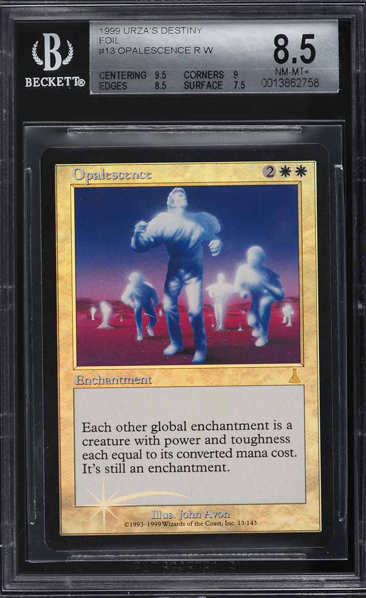 1999 Magic The Gathering MTG Urza's Destiny Foil Opalescence R W #13 BGS 8.5