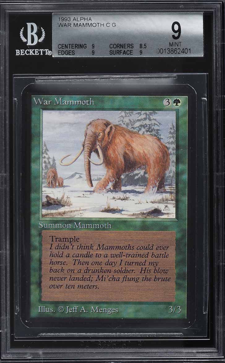 1993 Magic The Gathering MTG Alpha War Mammoth C G BGS 9 MINT