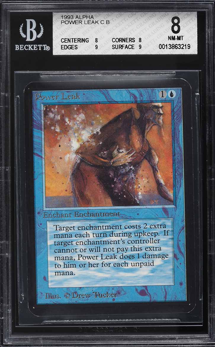 1993 Magic The Gathering MTG Alpha Power Leak C B BGS 8 NM-MT