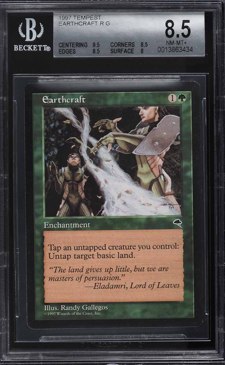 1997 Magic The Gathering MTG Tempest Earthcraft R G BGS 8.5 NM-MT+