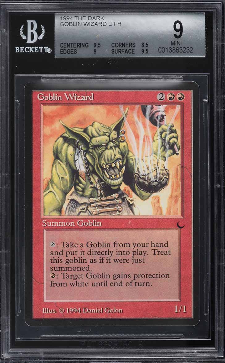 1994 Magic The Gathering MTG the Dark Goblin Wizard U1 R BGS 9 MINT