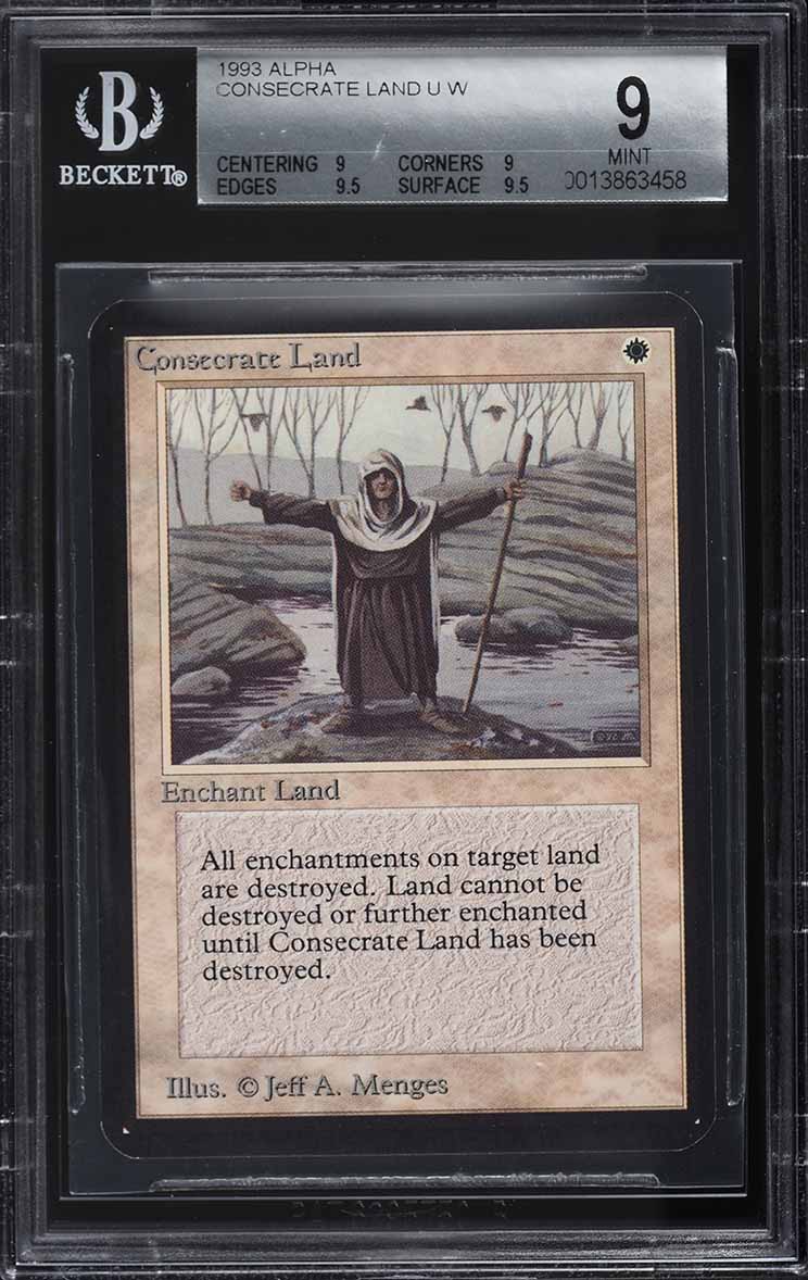 1993 Magic The Gathering MTG Alpha Consecrate Land U W BGS 9 MINT