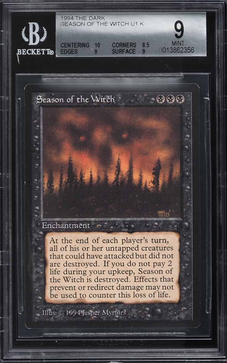 1994 Magic The Gathering MTG the Dark Season Of the Witch U1 K BGS 9 MINT
