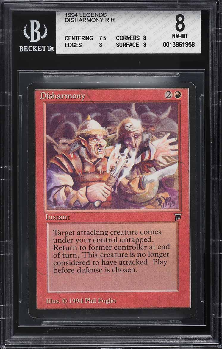 1994 Magic The Gathering MTG Legends Disharmony R R BGS 8 NM-MT