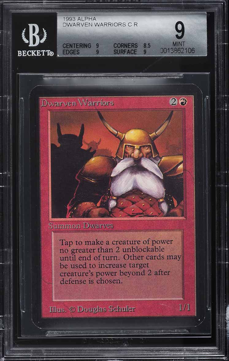 1993 Magic The Gathering MTG Alpha Dwarven Warriors C R BGS 9 MINT
