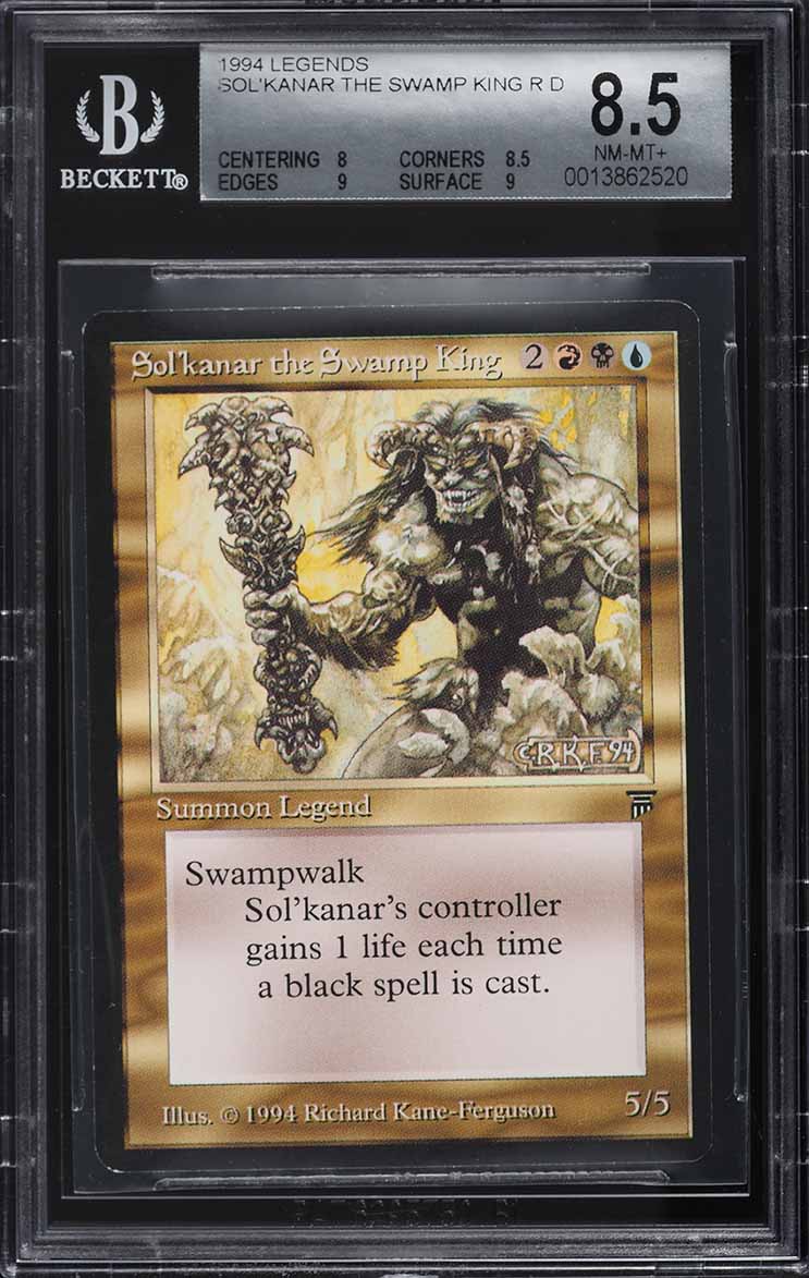 1994 Magic The Gathering MTG Legends Sol'kanar The Swamp King R D BGS 8.5 NM-MT+