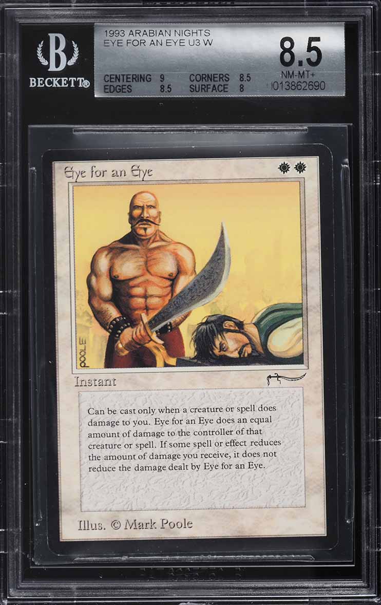 1993 Magic The Gathering MTG Arabian Nights Eye For An Eye U3 W BGS 8.5 NM-MT+