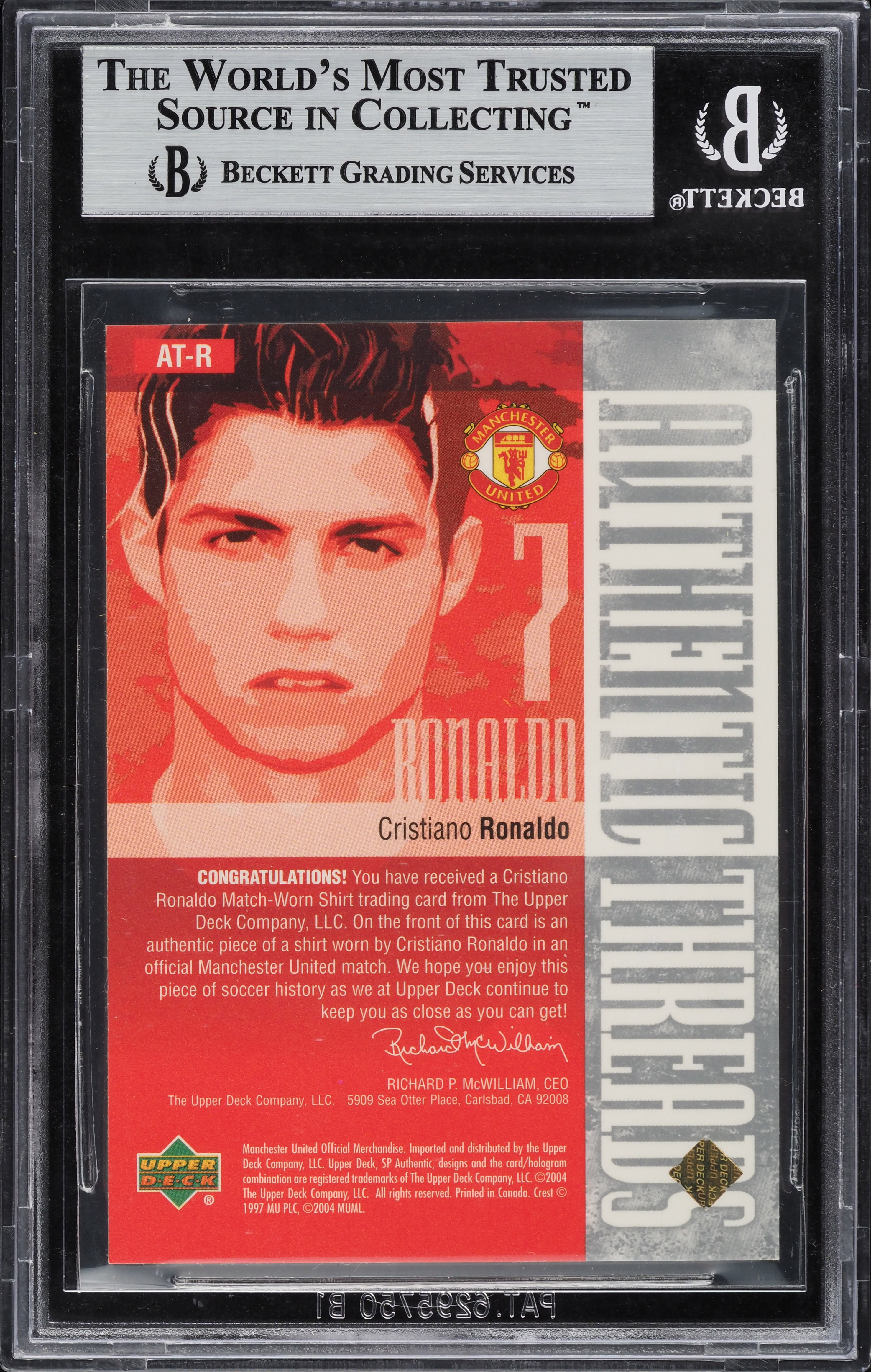 2004 SP Authentic Manchester United Threads Cristiano Ronaldo