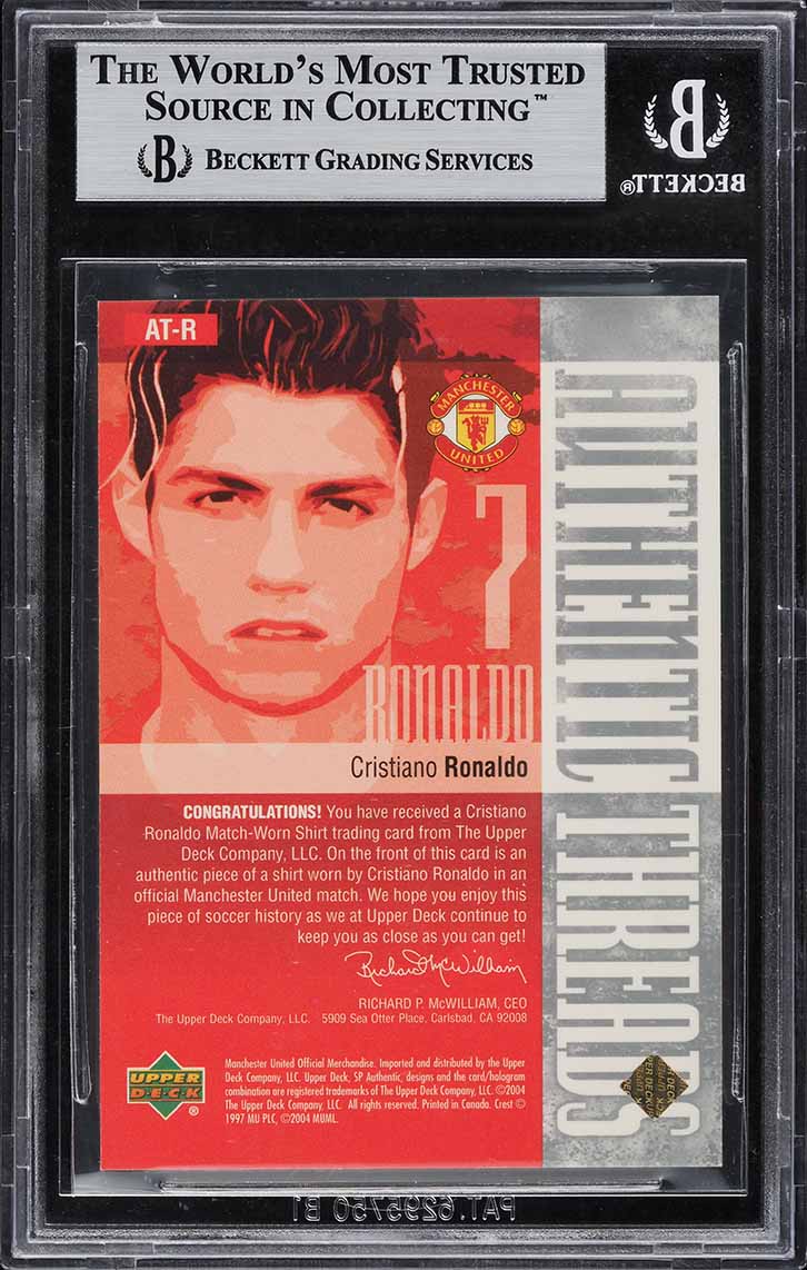 2004 SP Authentic Manchester United Threads Cristiano Ronaldo PATCH BGS 9 MINT