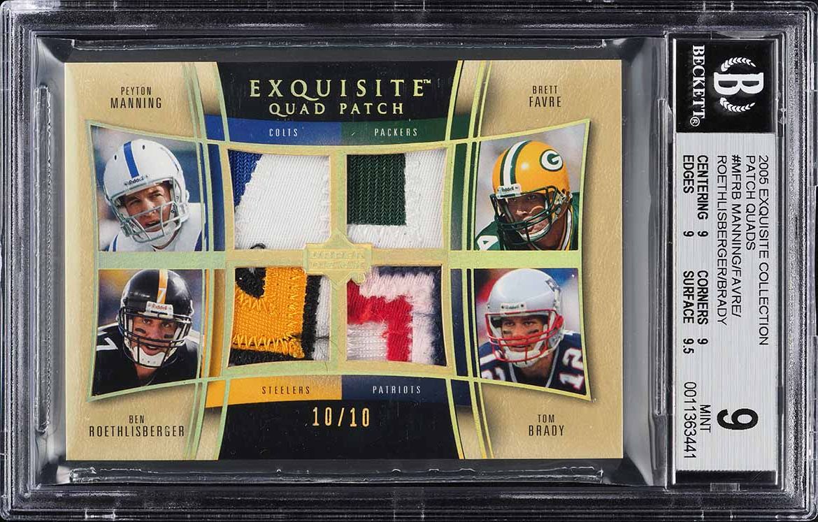 2005 Exquisite Collection Peyton Manning Favre Ben Tom Brady PATCH 10/10 BGS 9