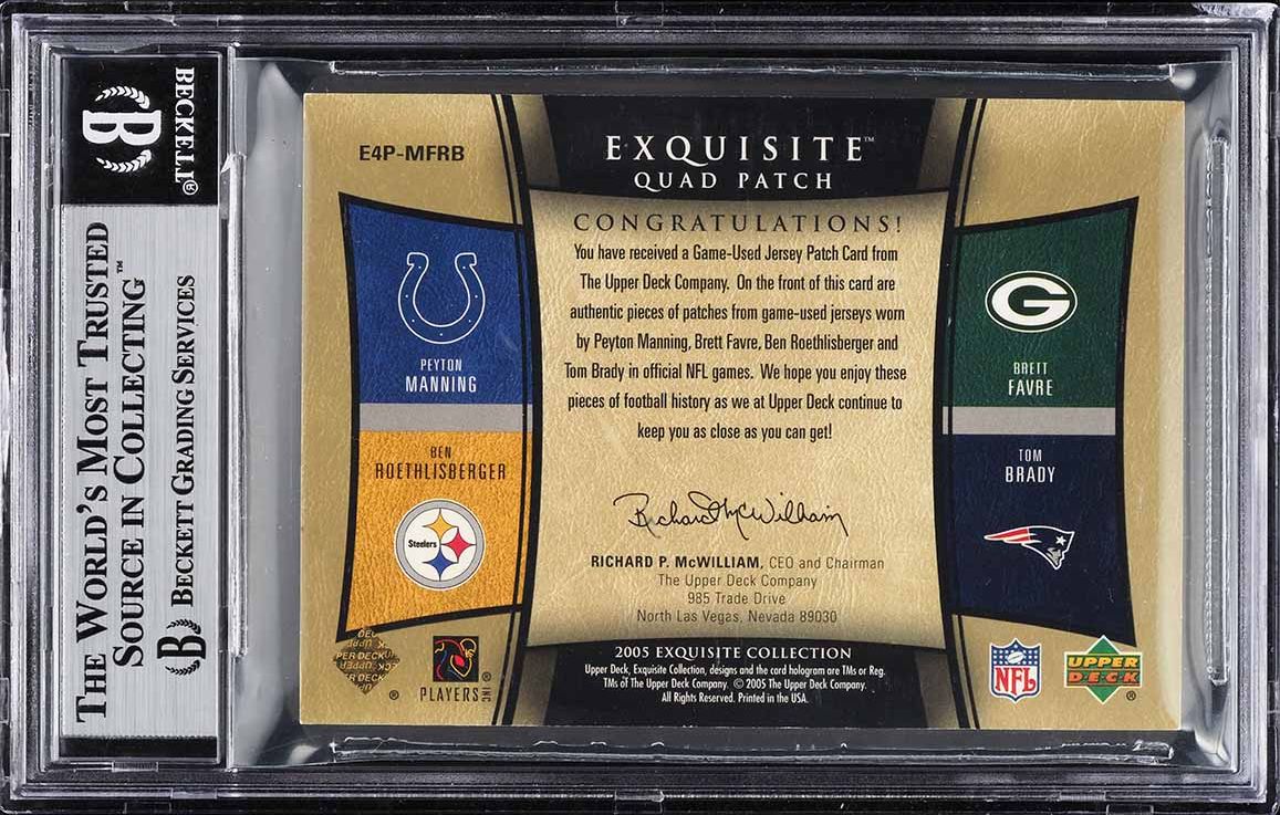 2005 Exquisite Collection Peyton Manning Favre Ben Tom Brady PATCH 10/10 BGS 9