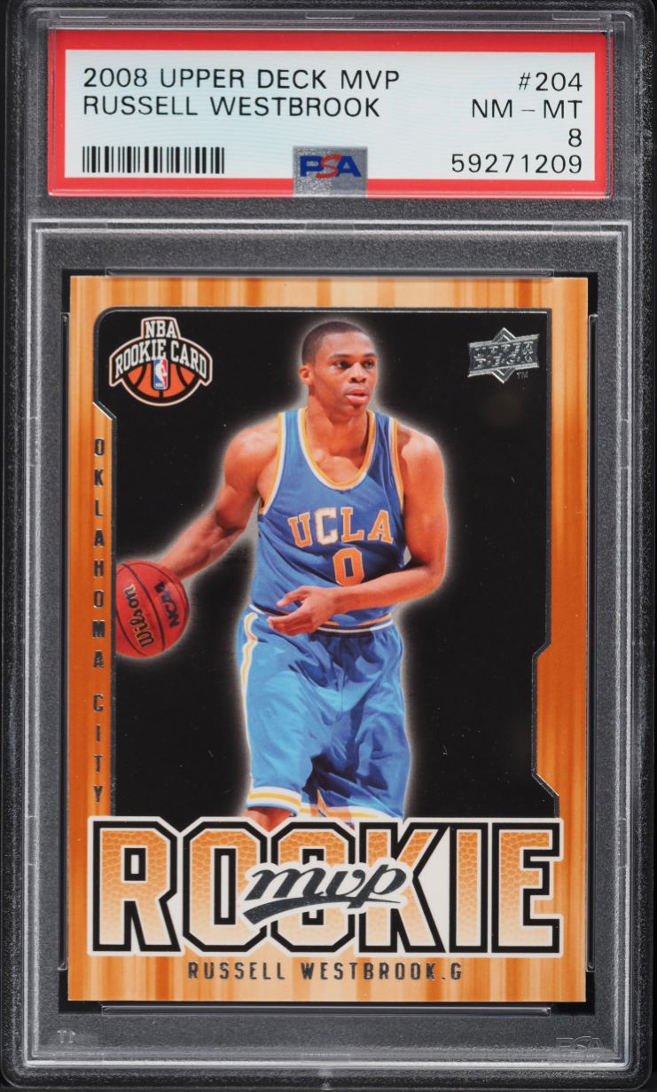 2008 Upper Deck MVP Russell Westbrook ROOKIE #204 PSA 8 NM-MT