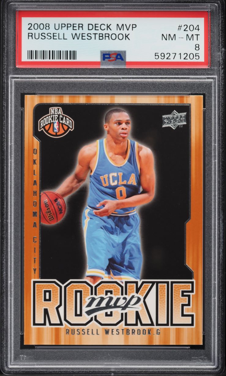 2008 Upper Deck MVP Russell Westbrook ROOKIE #204 PSA 8 NM-MT